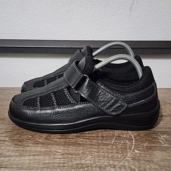 Orthofeet 872 Sarasota Beach Women's Orthopedic Shoes Sneakers Size 7 Black 2E - Picture 1 of 9